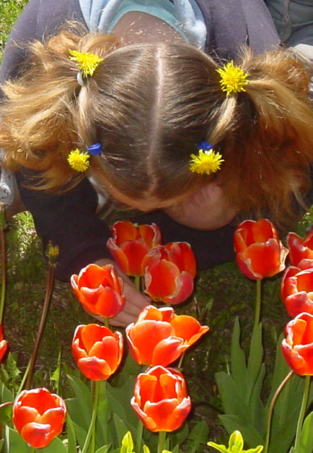 remember to stop and smell the tulips LOL